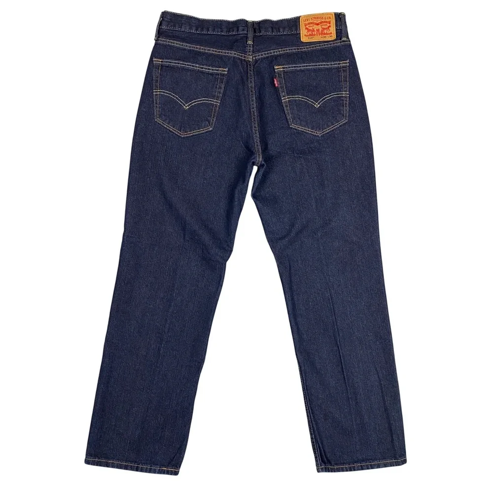 Levis‎ 514 Straight Fit Dark Wash Denim Jeans Mens 36 Blue